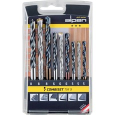 Alpen Wood-Steel-Masonry Drill Bit Set 9 Piece 5 6-8