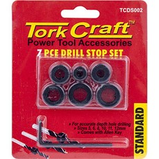 Tork Craft Tork Craft 7Pc Drill Stop Set (5.6.8.10.11.12mm) C/W Allen Key