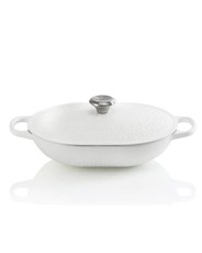 Le Creuset Fleur Signature Oblong Casserole - Cotton (Size: 31cm)