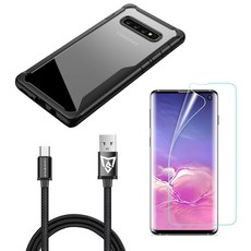 Samsung S10 Plus Screen Protector, Type-C USB & Phone Case Bundle