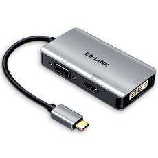 USB 3.1 Type-C to DVI + HDMI(4K@60HZ) + VGA Adapter