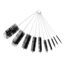 10 Piece Functional Nylon Bottle Tube Nozzle Brushes Set-Black