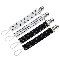 Baby Pacifier Clip Set (Monochrome) (Set of 4)