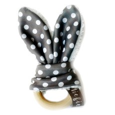 Bunny Teether - Grey with White