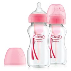 Dr.Brown's 270 ml PP Wide-Neck Options+ Bottle - Pink - 2-Pack