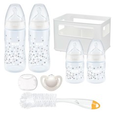 NUK FC+ Temperature Control 4 Bottle Crate StarterPackSTD-Sil Teat-Confetti