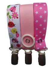 Pink Stars Pacifier Dummy Ribbon