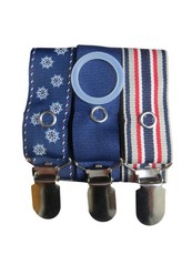 Red, Grey Blue Stripes, Plain Blue, Anchors Wheel - Dummy Ribbon Set