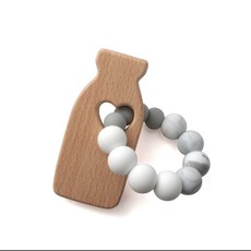 Tobbie & Co 2 in 1 Muncher Teething Ring & Rattle - Marble