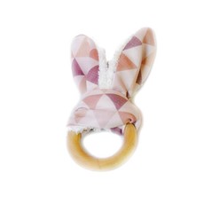 Triangles Bunny Teether - Brown