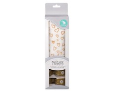 All4Ella Single Muslin Wrap & Pram Peg Box - Gold Heart