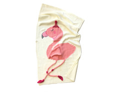 Fox Fable Floppy Flamingo Blanket in Gift Tin - Sand