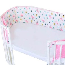 Iconix Cot Bumper - Flamingo