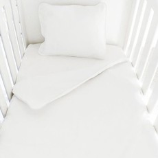 little acorn | White Cot Duvet Cover Set (Size: 80x120cm)