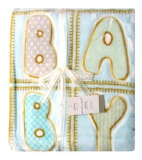 Mothers Choice Mink Cutwork Baby Blanket Blue