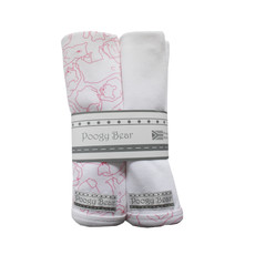 Poogy Bear 100% Cotton Swaddling Blanket Pink Polar Bears, two in the pack.