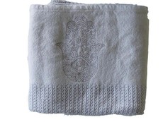 Romy & Rosie Hand of Hamsa Cellular Blanket - Gray