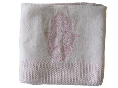 Romy & Rosie Hand of Hamsa Cellular Blanket - Pink