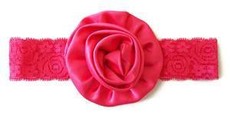 Flower Lace Headband for Baby Girls - Fuchsia