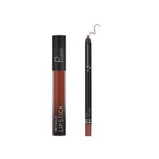 Pudaier Lip Makeup Kit - Lip Gloss & Lipliner Pencil Velvet Matte 6