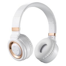 Volkano Lunar Series Bluetooth Folding Headphones - White/Gold