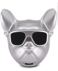 Mini Dog Head Bluetooth Speaker-Silver