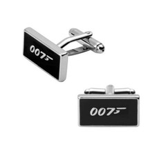 "James Bond 007" Silver & Black Cufflinks