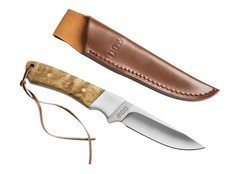 Caribou Burl Wood Knife with Leather Sheath