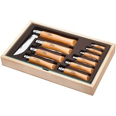 Opinel Collectors Tray - 10 Carbon Steel Knives With Glass Lid