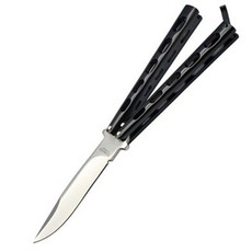 Ace Butterfly Plain Knife - Black Hole Handle