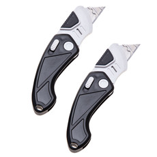 Blackspur 2x Durable Plastic Folding Foldable Utility Pocket Knife