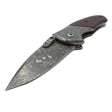 Damascus Style Stainless Steel Folding Knife