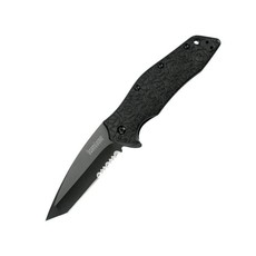 Kershaw Kuro Tanto Black Serrated Pocket Knife - K1835TBLKST