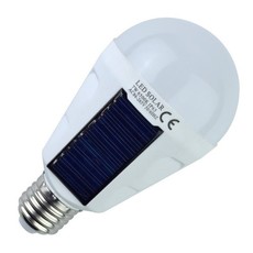 Solar Powered E27 12W White Portable Outdoor LED Emergency Light Bulb