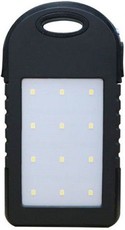 Solar Power Bank with Light - Black