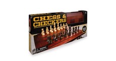 Classic Deluxe Wood Chess & Checkers - Black & Gold