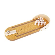 Mini Wooden Table Top Bowling Game Set