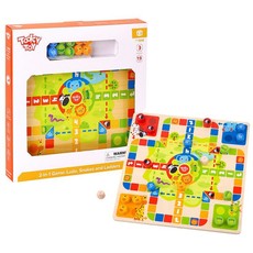 Tooky Toy 2-in-1 Games Set: Ludo & Snakes and Ladders