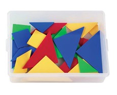 Tangrams in a Plastic Storage Box