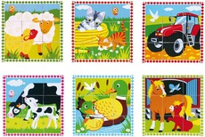 VIGA 6 Side Cube Puzzle - Farm