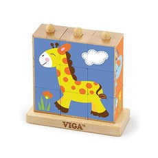 Viga Wild Animals Stacking Cube Puzzle - 9 Piece