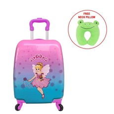 Eco Kids Fairy Design Luggage Bag With Free Frog Neck Pillow