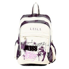 Layla-Teen Backpack One Front Zip With Two Colour Side Pockets