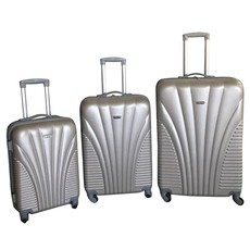 3 Piece Blue Star Luggage Set - Gold