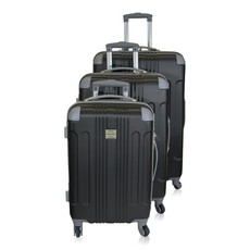 3 Piece Hard Outer Shell Lightweight Luggage Set - Black