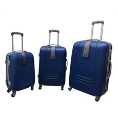 3 Piece Sleek Luggage Set - Navy Blue