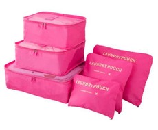 6 Piece Luggage Travel Organizer - Dark Pink