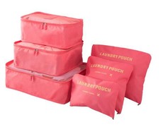 6 Piece Luggage Travel Organizer - Salmon