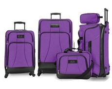 Eco Barcelona 5 Piece Luggage Set Purple