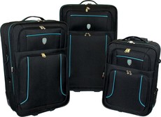 Travel Mate 3pce Two-Wheel Trolley Case Set L-158 Black